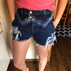 Vintage Rockies retro shorts. Extremely distressed